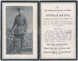 1917 Az I. világháborúban ütközetben elesett német katona gyászjelentése / 1917 Obituary of a German soldiers