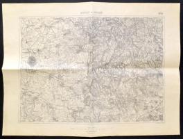 cca 1924 Devecser és Városlőd térképe, 1:75000, Magyar Királyi Állami Térképészet, 47,5×63 cm