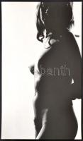 cca 1975 Ápolónő fehér köpeny nélkül, jelzés nélküli vintage fotóművészeti alkotás, erotikus fotó, 41x24 cm / erotic photo, 41x24 cm