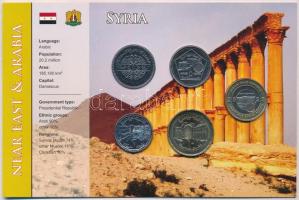 Szíria 1997-2003. 1Ł-25Ł (5xklf) fémpénz szettben T:1 Syria 1997-2003. 1 Pound - 25 Pounds (5xdiff) metal coins in set C:UNC