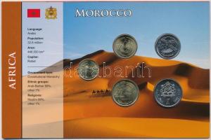 Marokkó 2002. 5s-1D (5xklf) forgalmi szett papírtokban T:1 Morocco 2002. 5 Santimat - 1 Dirham (5xdiff) coin set in paper case C:UNC