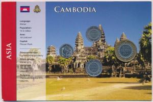 Kambodzsa 1994. 50R-500R (4xklf) forgalmi szett papírtokban T:1 Cambodia 1994. 50 Riels - 500 Riels (4xdiff) coin set in paper case C:UNC