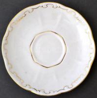 Zsolnay mokkás csésze és alj, arany dekorral, jelzett, hibátlan