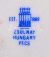 Zsolnay mokkás csésze és alj, arany dekorral, jelzett, hibátlan