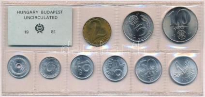 1981. 2f-10Ft 9db klf, érmés forgalmi sor fóliatokban T:1  Adamo FO14