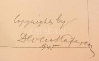 cca 1940 Devecska Ferenc belsőépítész, tanár 16 db bútor terve. több szignált és színezett