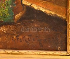 Fekete jelzéssel: Mediterrán kiállítás. Olaj, vászon, keretben, 34×50 cm