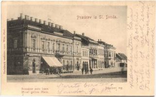 Bród, Slavonski Brod; Utcarészlet, hotel / street, hotel (kis szakadás / small tear)