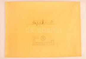 1930 A Budapest I. ker. Döbrentei téri állandó piaci árusító helyek tervei. Devecska Ferenc belsőépí...