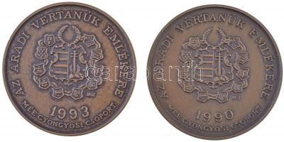 Bognár György (1944-) 1986-1999. "MÉE Gyöngyösi Csoport - Aradi Vértanúk" Br emlékérem sze...