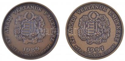 Bognár György (1944-) 1986-1999. "MÉE Gyöngyösi Csoport - Aradi Vértanúk" Br emlékérem sze...