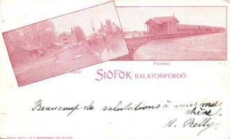 1899 Siófok Balatonfürdő, Kikötő, fürdőház, Weiss L. és F. konyvnyomdája (r)