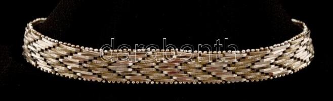 Ezüst(Ag) fonott karpánt, jelzett, h: 19,5 cm, nettó: 22,6 g