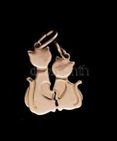 Ezüst(Ag) szétválasztható macskapár medál, jelzett, 2x1,8 cm, nettó: 2,1 g