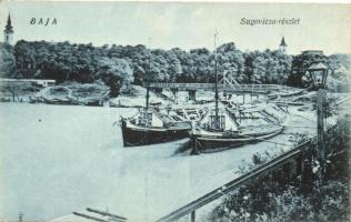 Baja, Sugovica-részlet, kikötő, kiadja Csermák és Schwéger