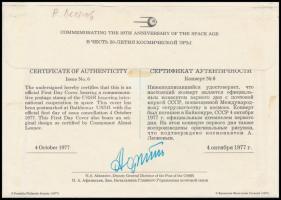 Alekszej Leonov (1934- ) orosz űrhajós aláírása emlékborítékon /

Signature of Aleksey Leonov (193...