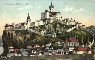 Trencsén, Trencin; A vár 200 évvel ezelőtt, kiadja Gansel Lipót / the castle 200 years ago (fa)