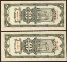 Kína 1930. 10CGU (5x) egymásutáni sorszámokkal T:I