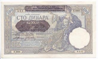 Szerbia / Német megszállás 1941. 100D T:III szép papír Serbia / German occupation 1941. 100 Dinara C:III nice paper Krause 23