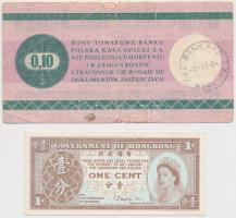Lengyelország 1979. 0,10c "Bon Towarowy" + Hong Kong 1971-1981. 1c T:I-,III-
Poland 1979....