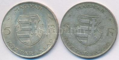 1947. 5Ft Ag "Kossuth" (2x) T:2 kis ph.
Adamo F8.1