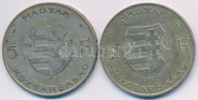 1947. 5Ft Ag "Kossuth" (2x) T:2,2- ph., patina
Adamo F8.1