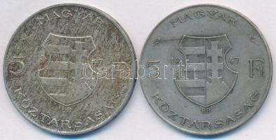 1947. 5Ft Ag "Kossuth" (2x) T:2 ph., patina
Adamo F8.1