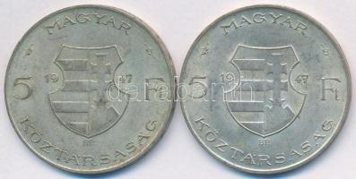 1947. 5Ft Ag "Kossuth" (2x) T:2
Adamo F8.1