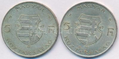 1947. 5Ft Ag "Kossuth" (2x) T:2 ph.
Adamo F8.1