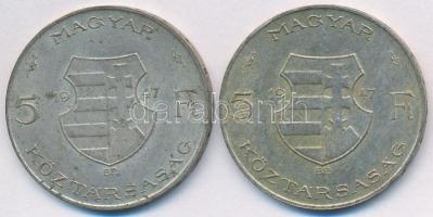 1947. 5Ft Ag "Kossuth" (2x) T:2 kis patina
Adamo F8.1