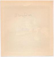 Kós Károly (1883-1977): Ebesfalva (Erzsébetváros), színezett linómetszet, papír, jelzés nélkül, hátu...