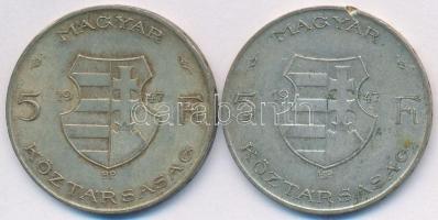 1947. 5Ft Ag "Kossuth" (2x) T:2 patina, ph.
Adamo F8.1