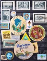 Régi Magyarországot bemutató 23 db levélzárók + 13 db IBUSZ reklámbélyeg A4-es berakólapon