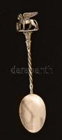 Ezüst(Ag) Szent Márk oroszlánnal díszített kiskanál, jelzett, h: 10 cm, nettó: 12,3 g