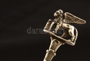 Ezüst(Ag) Szent Márk oroszlánnal díszített kiskanál, jelzett, h: 10 cm, nettó: 12,3 g