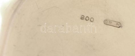 Ezüst(Ag) kerek gyűrűtálka, jelzett, d: 6,5 cm, nettó: 21,6 g