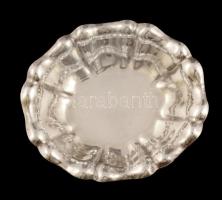 Ezüst(Ag) ovális hullámos peremű tálka, jelzett, 7x6 cm, nettó: 17,2 g