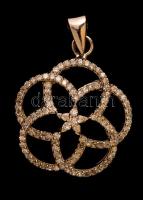 Ezüst(Ag) karikás, szintetikus kövekkel díszített függő, jelzett, 2,5x2,2 cm, br: 3,2 g