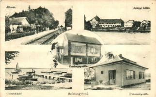 Balatongyörök, vasútállomás, Belügyi üdülő, Grunovszky és Cswörnyeg villa (Rb)