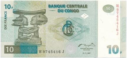 Kongói Demokratikus Köztársaság 1997. 10F T:I Congo Democratic Republic 1997. 10 Francs C:UNC Krause 87B