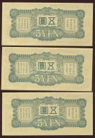 Kína/japán megszállás 1940. 5Y (3x) egymásutáni sorszámmal T:I