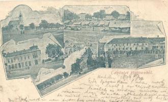 1899 Hatvan, Városháza, Takarékpénztár, posta, járásbíróság, floral (fa)