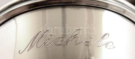 Ezüst(Ag) tojástartó "Michele" felirattal, jelzett, d: 9,8 cm, m: 6,5 cm, nettó: 76,2 g