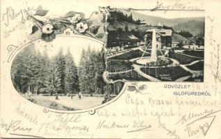 Iglófüred, Spisska Nova Ves Kupele; Millenium szálló, erdő / hotel, forest, floral (vágott / cut)