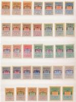 1945-1946 Budapest forgalmi adó bélyegek szín és fogazat változatok szerint 2 berakólapon
