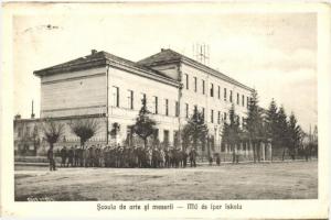Marosvásárhely, Targul Mures; Mű és ipar iskola / school 1940 Marosvásárhely visszatért So. Stpl (EB)