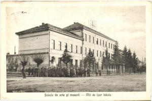 Marosvásárhely, Targul Mures; Mű és ipar iskola / school "1940 Marosvásárhely visszatért" So. Stpl (EB)