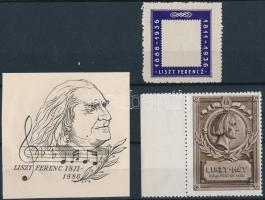 1932-1936 Liszt Ferenc 3 db klf levélzáró