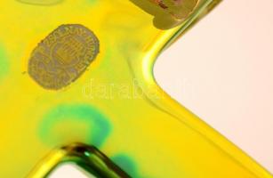 Zsolnay eozin mázas feszület, jelzett, hátoldalán gyári máz hibával, m:33 cm