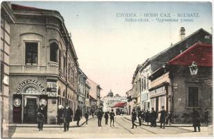Újvidék, Neusatz, Novi Sad; Szűcs utca, gyógyszertár / street, pharmacy (EK)